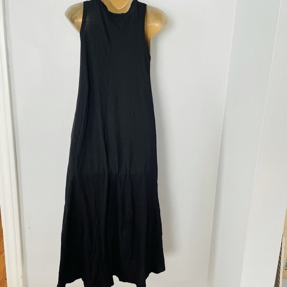 Zara Black Sleeveless Maxi Dress Small | Minimal Chic Resort Evening Outfit - Picture 3 of 4